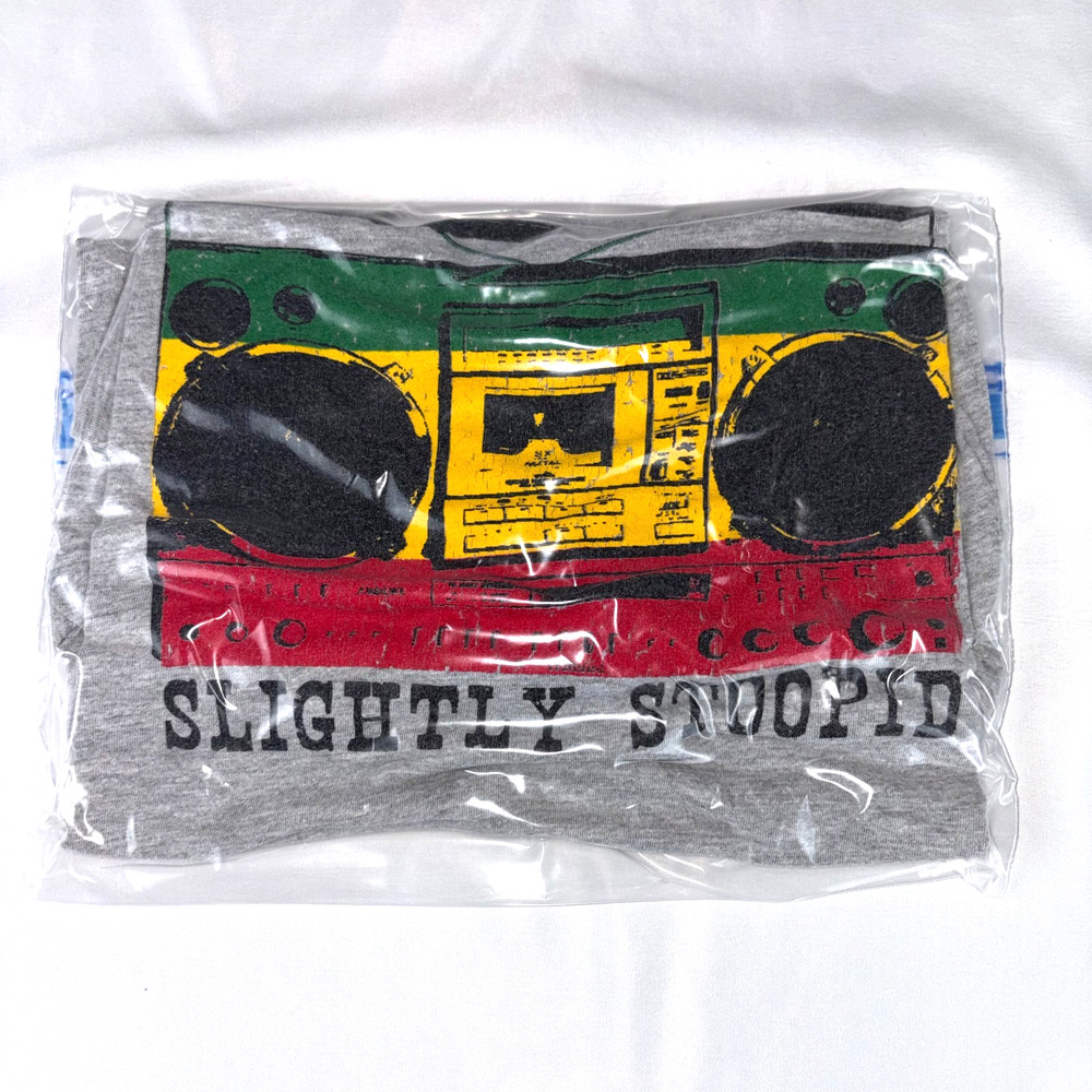 Slightly Stoopid Gray T Shirt Mens M Next Level Boombox Rasta Red Gold Green - Picture 9 of 9